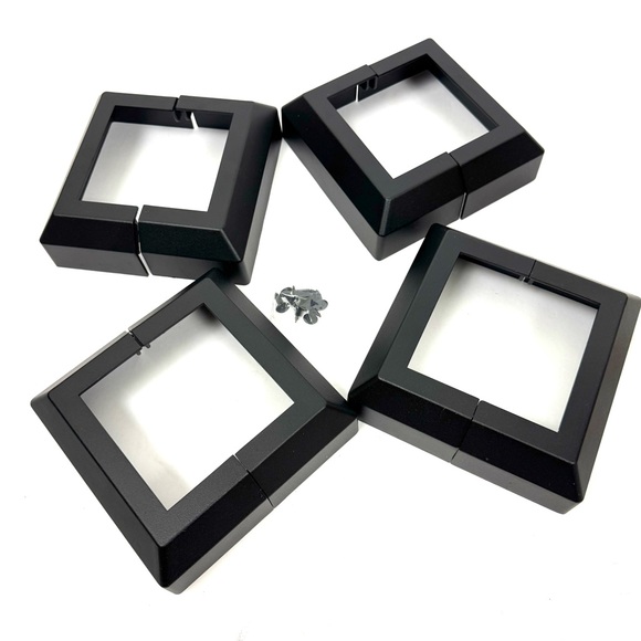 Split Fence Post Skirt 4 Pack 4 Inch Aluminum Post Trim Black - Picture 1 of 5